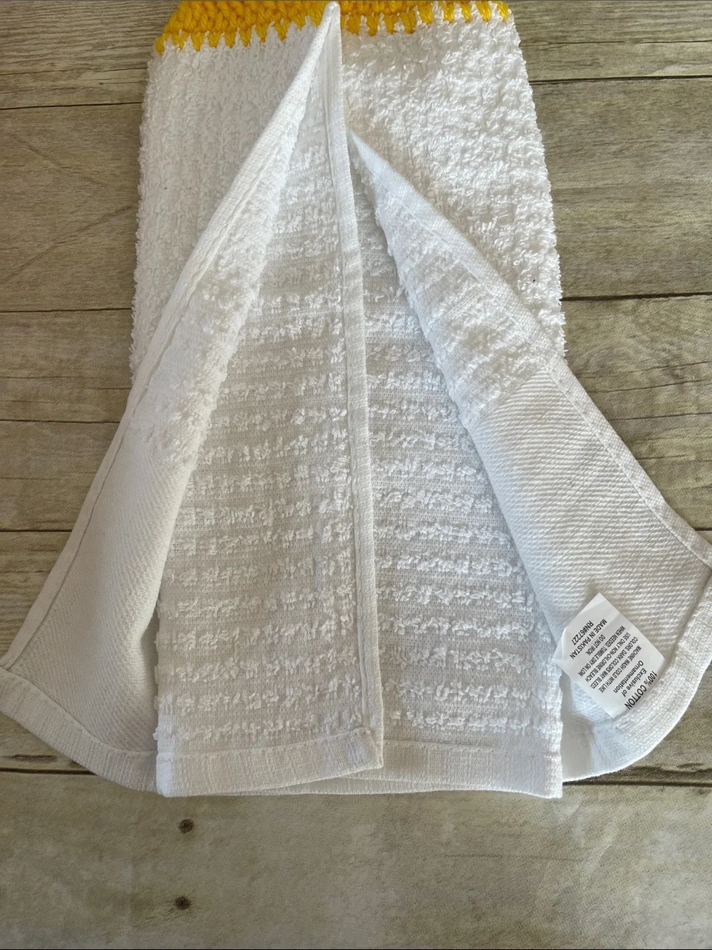 Crochet Top Halloween Spiders & Web Hanging Towel Double Thickness White